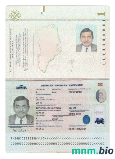 Paszport Danii 2022-obecnie, szablon w formacie PSD